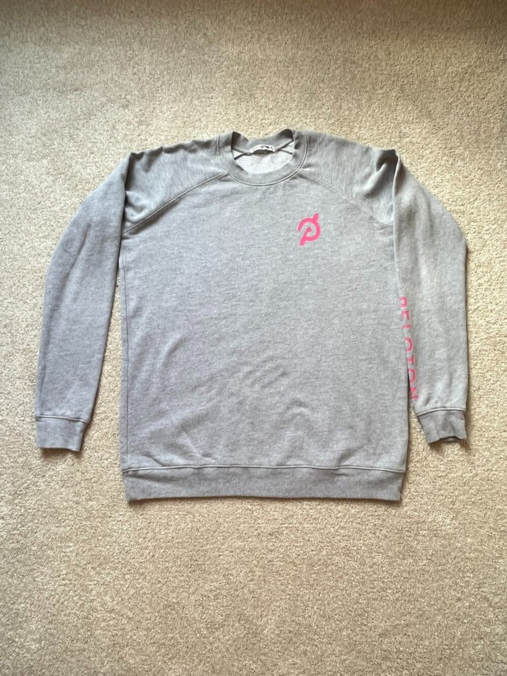 Peloton Gray Sweatshirt with Pink Peloton Logo - Small - Picture 3 of 16